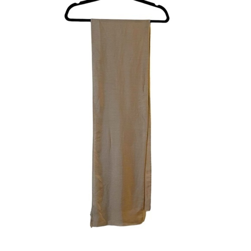 NWOT JIL SANDER oblong ribbed silk sand color scarf